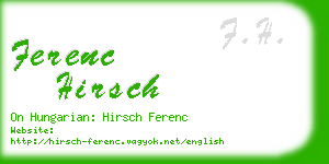 ferenc hirsch business card